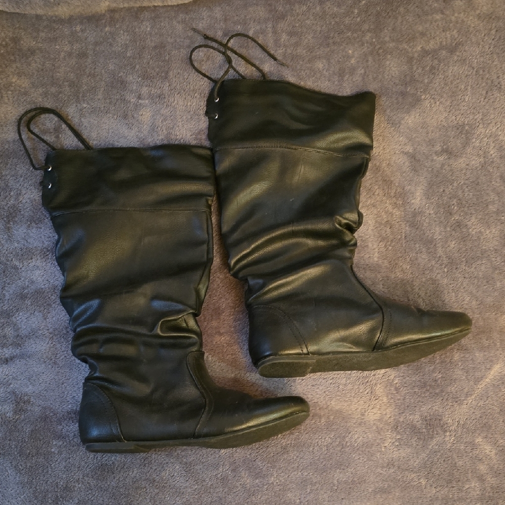 Charlotte Russe Black Lace Up Boots